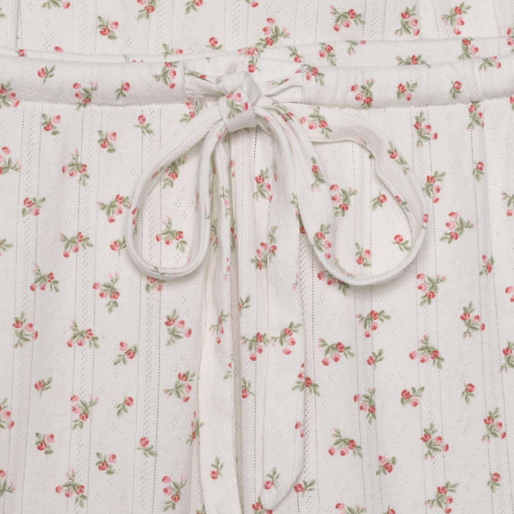 Cotton Pointelle Pyjama Trouser Set - Rose