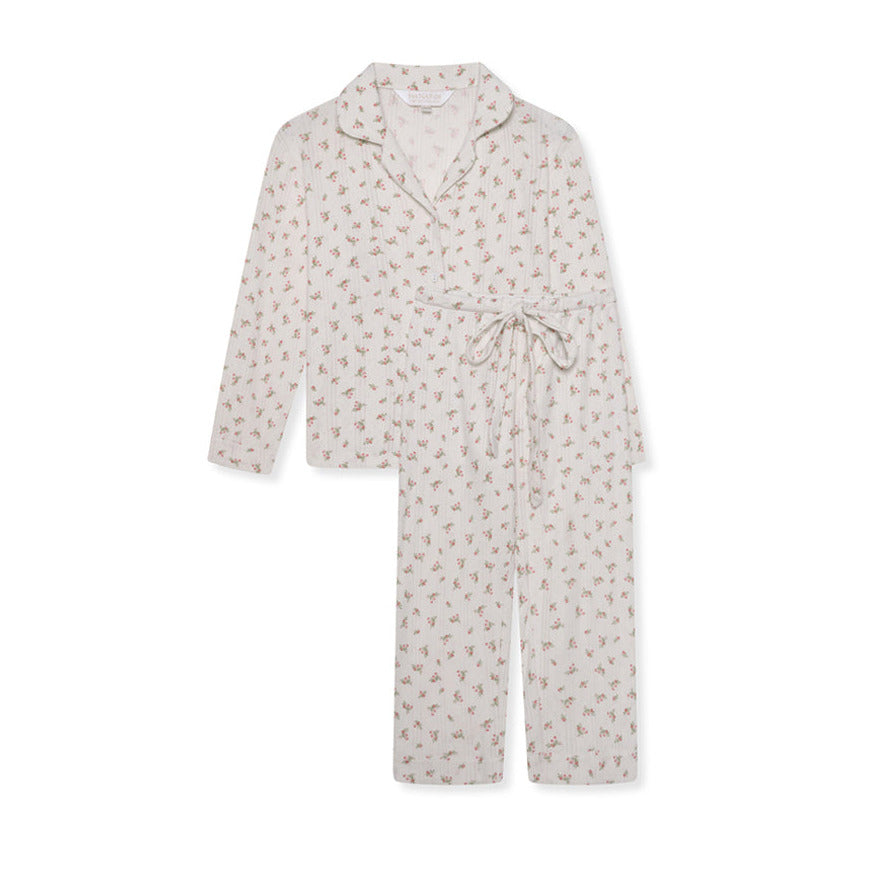 Children’s Cotton Pointelle Trouser PJ Set- Rose
