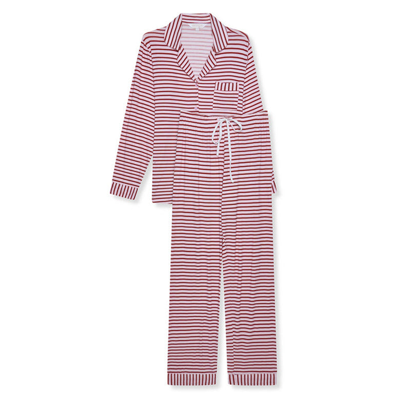 Stretch Trouser PJ + Eyemask Set- Fireside Stripe-1