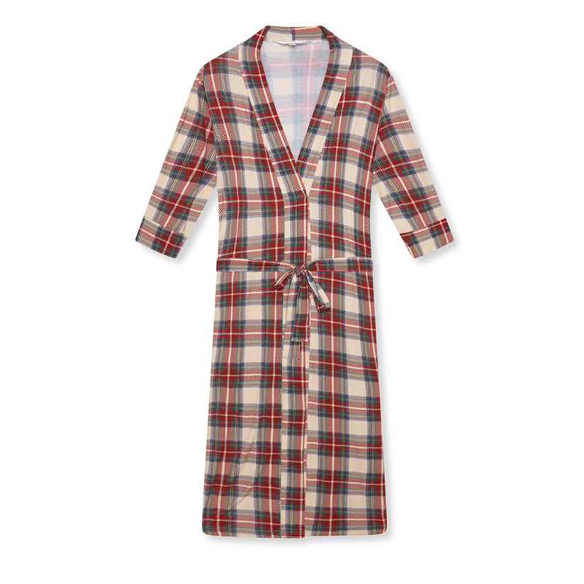Stretch Maxi Robe- Highland Check-1