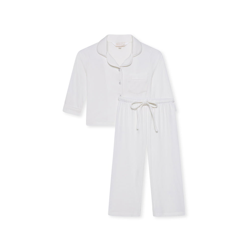 Children's Ribbed Sleep Set- White - The NAP Co.