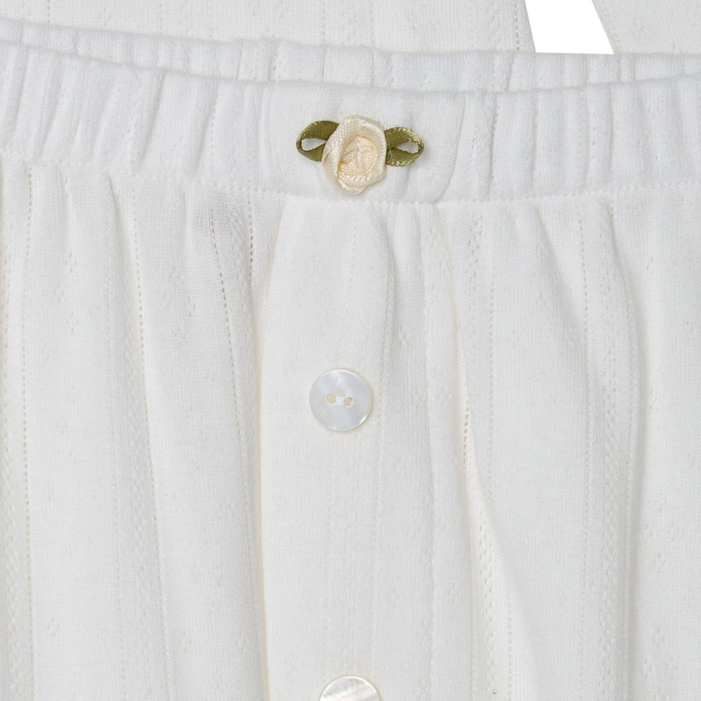 Pointelle Cardigan and Trouser Set- Milk White - The NAP Co. - image 2