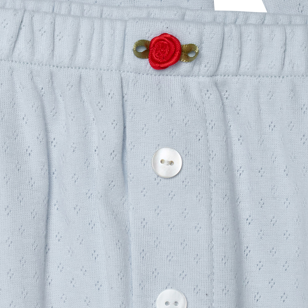 Pointelle Cardigan and Trouser Set- Baby Blue/Red - The NAP Co. - image 2