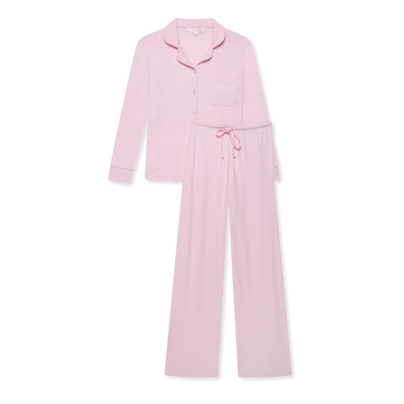 Stretch Modal Ribbed Trouser PJ- Baby Pink - The NAP Co. - image 1