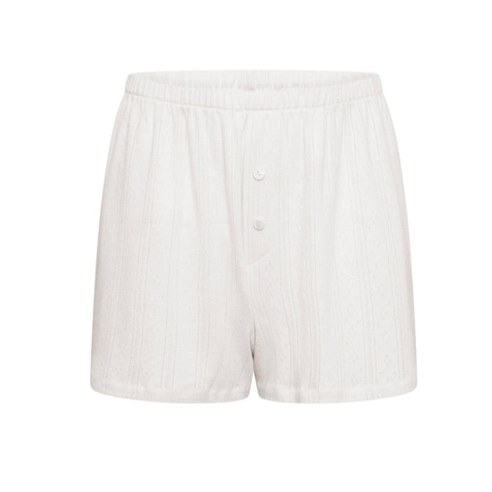 Pointelle Cotton Boxer Short - White - The NAP Co.