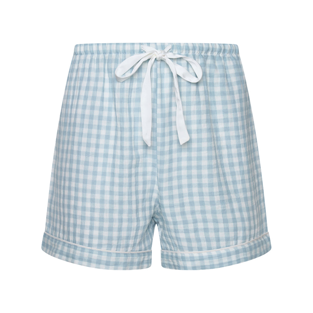 Cotton Short- Blue Gingham - The NAP Co.