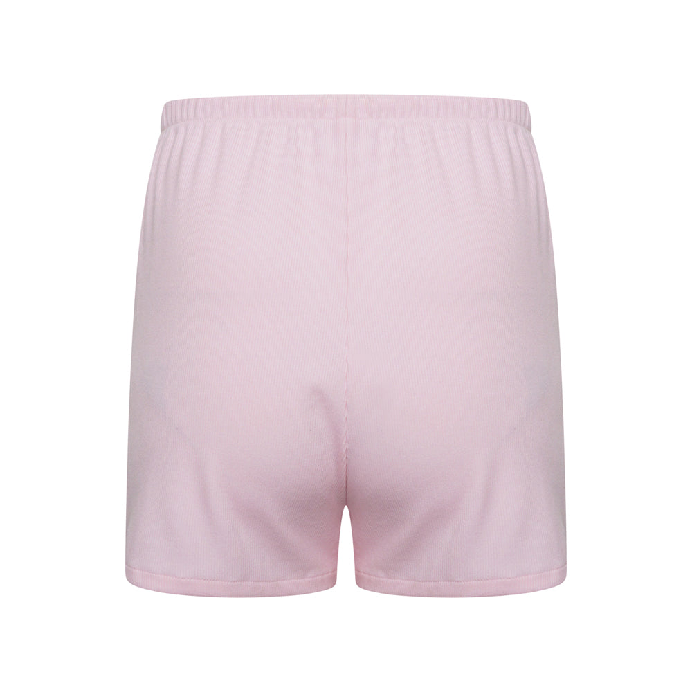 Ribbed Modal Sleep Short- Baby Pink