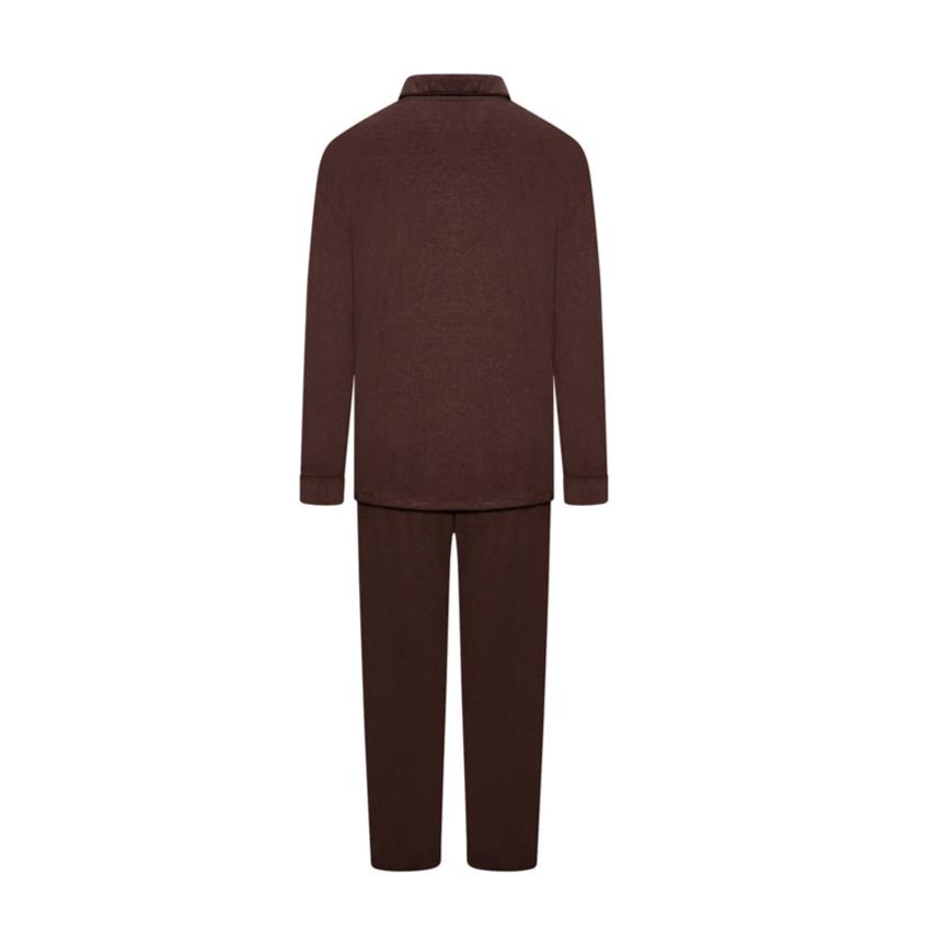 Men's Ribbed Modal Trouser PJ Set - Chocolate