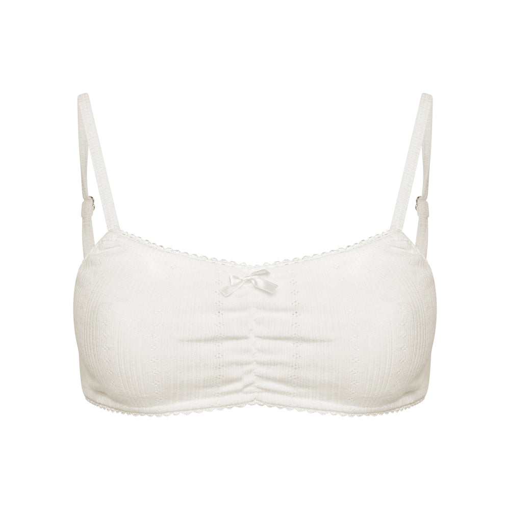 Pointelle Crop Top- Buttermilk - The NAP Co.