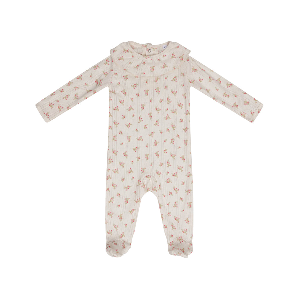 Children's Cotton Pointelle Sleepsuit - Rose