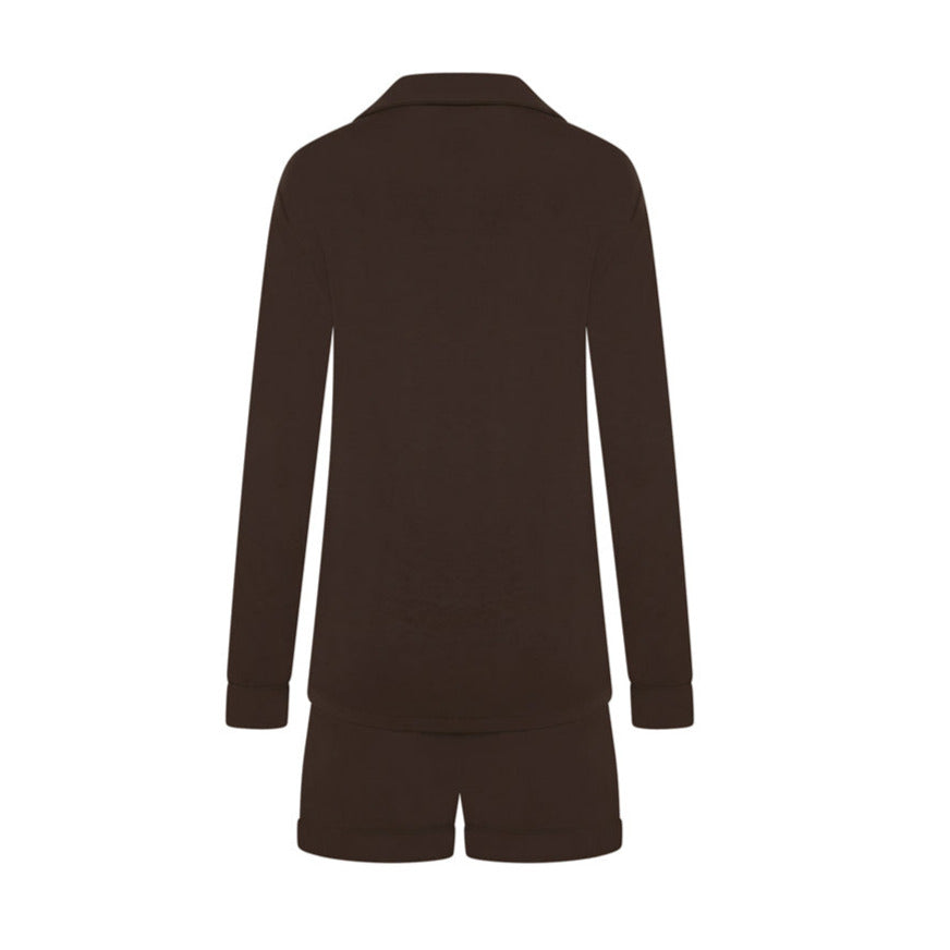 Stretch Pyjama Short Set - Cocoa
