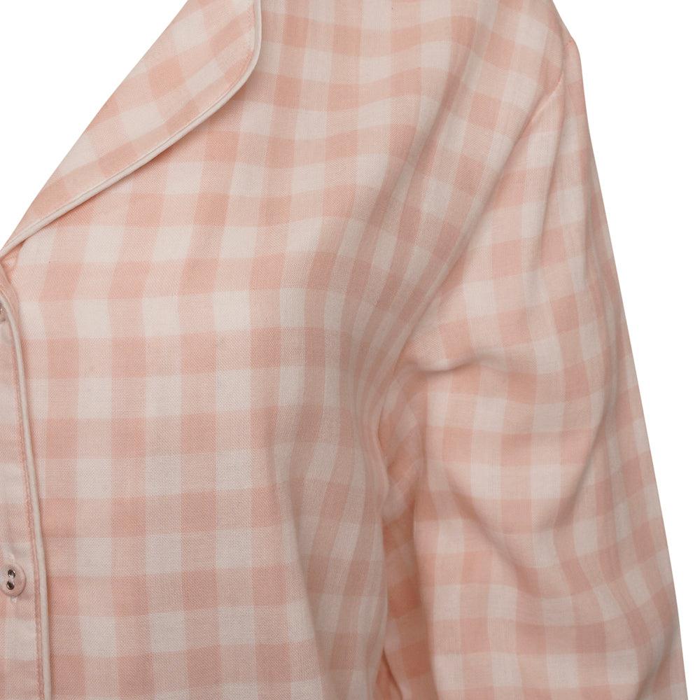 Organic Cotton Trouser PJ Set - Pink Gingham - The NAP Co.